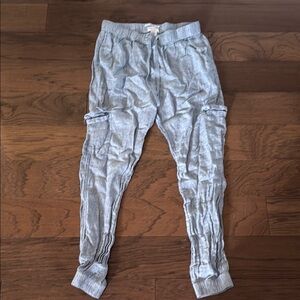 Nicole Miller Light Blue Linen Pants